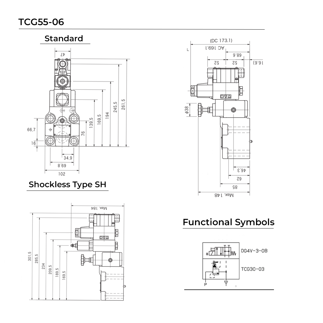 TCG55-06-CV-P7-H-17-SH | Solenoid Controlled Multi Pressure Relief Valve TCG55-06-CV-P7-H-17-SH | Solenoid Controlled Multi Pressure Relief Valve